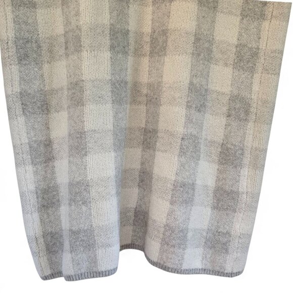 Lane Bryant Womens Plaid Duster Sweater Vest Open Front Gray & White 18/20 - Picture 10 of 14